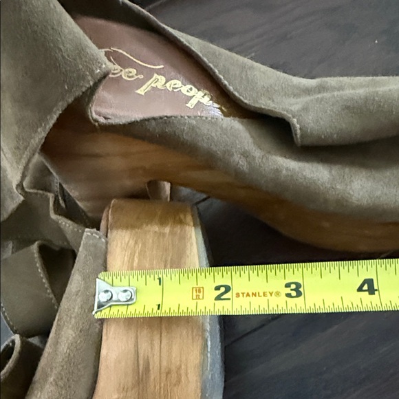 Free People Khaki Suede Lace-Up Platform Sandals - Picture 14 of 14